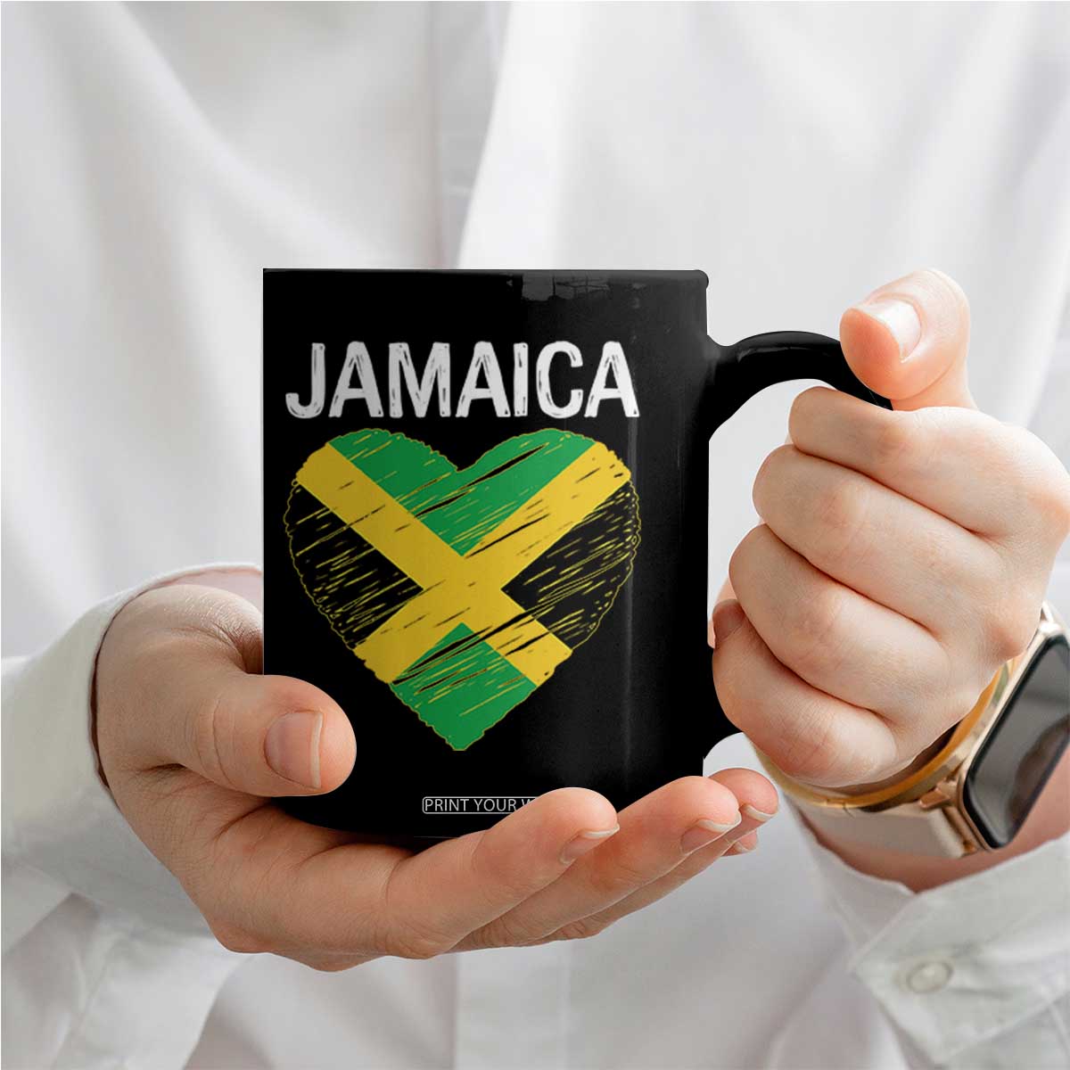 Jamaican Heart Flag Coffee Mug Patriotic Jamaica Girls Proud Jamaican Roots TS10 Print Your Wear