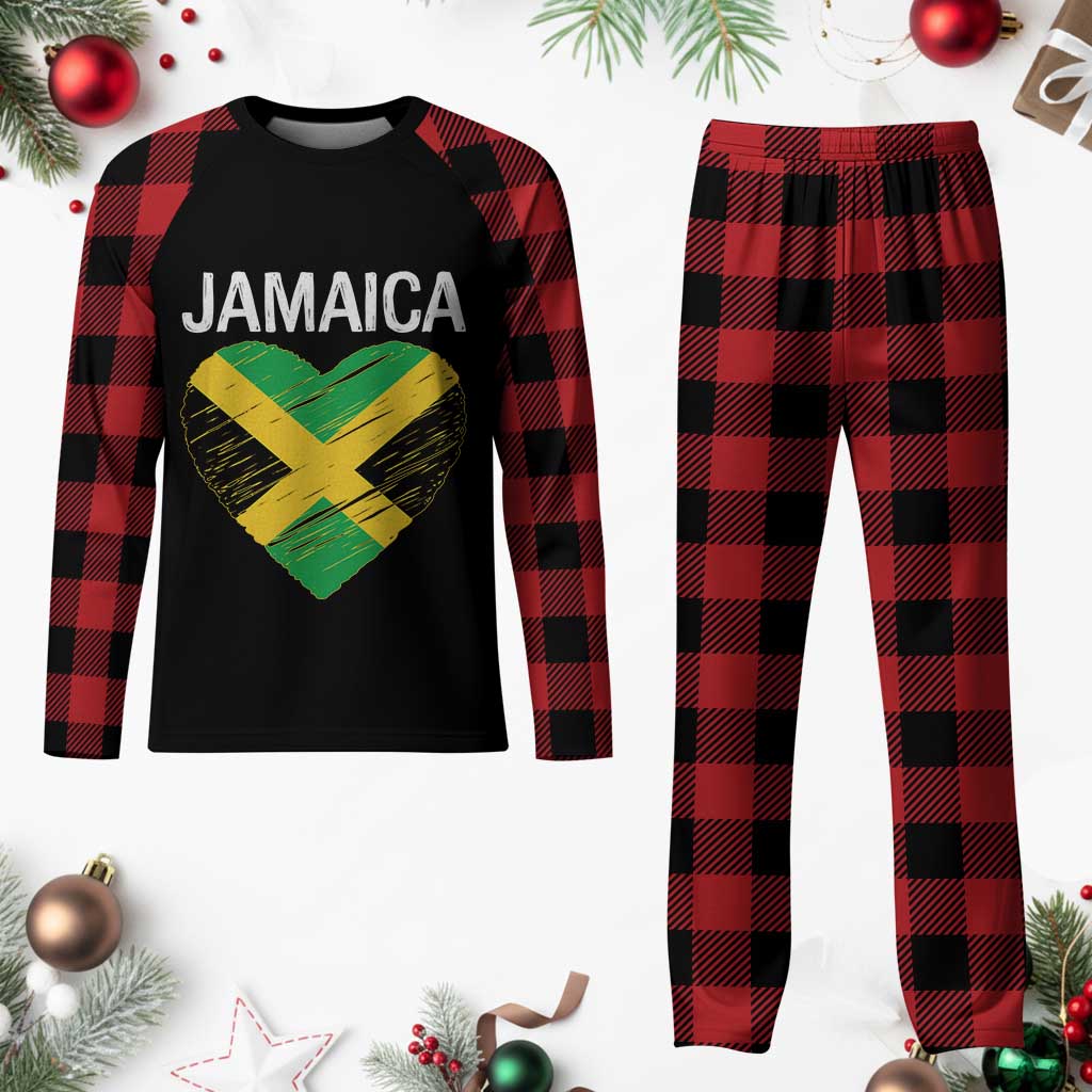 Jamaican Heart Flag Plaid Pajama Set Patriotic Jamaica Girls Proud Jamaican Roots TS10 Buffalo Plaid Print Your Wear