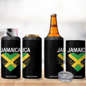 Jamaican Heart Flag 4 in 1 Can Cooler Tumbler Patriotic Jamaica Girls Proud Jamaican Roots TS10 Print Your Wear