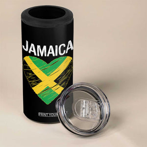 Jamaican Heart Flag 4 in 1 Can Cooler Tumbler Patriotic Jamaica Girls Proud Jamaican Roots TS10 Print Your Wear