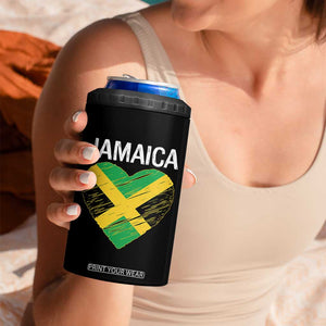 Jamaican Heart Flag 4 in 1 Can Cooler Tumbler Patriotic Jamaica Girls Proud Jamaican Roots TS10 Print Your Wear