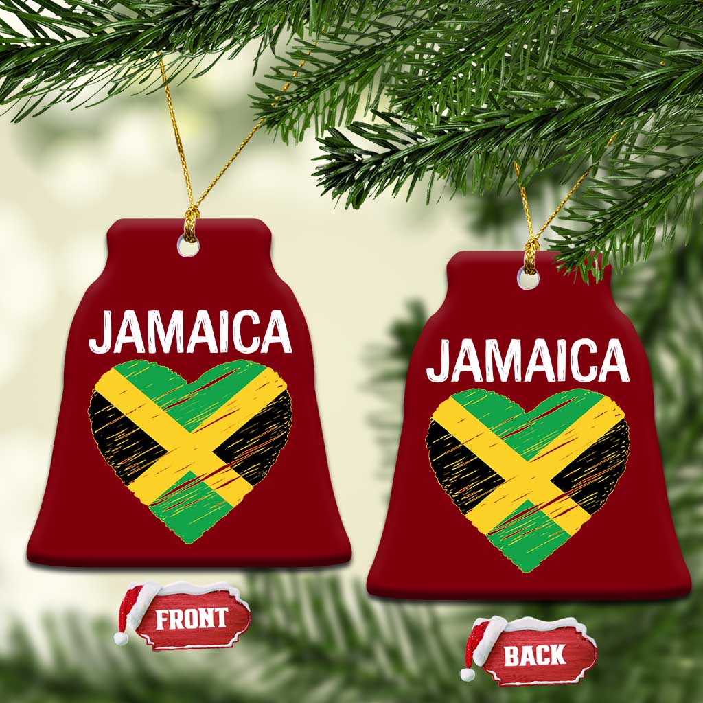 Jamaican Heart Flag Ceramic Ornament Patriotic Jamaica Girls Proud Jamaican Roots TS10 Print Your Wear