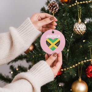 Jamaican Heart Flag Ceramic Ornament Patriotic Jamaica Girls Proud Jamaican Roots TS10 1pc Light Pink Print Your Wear