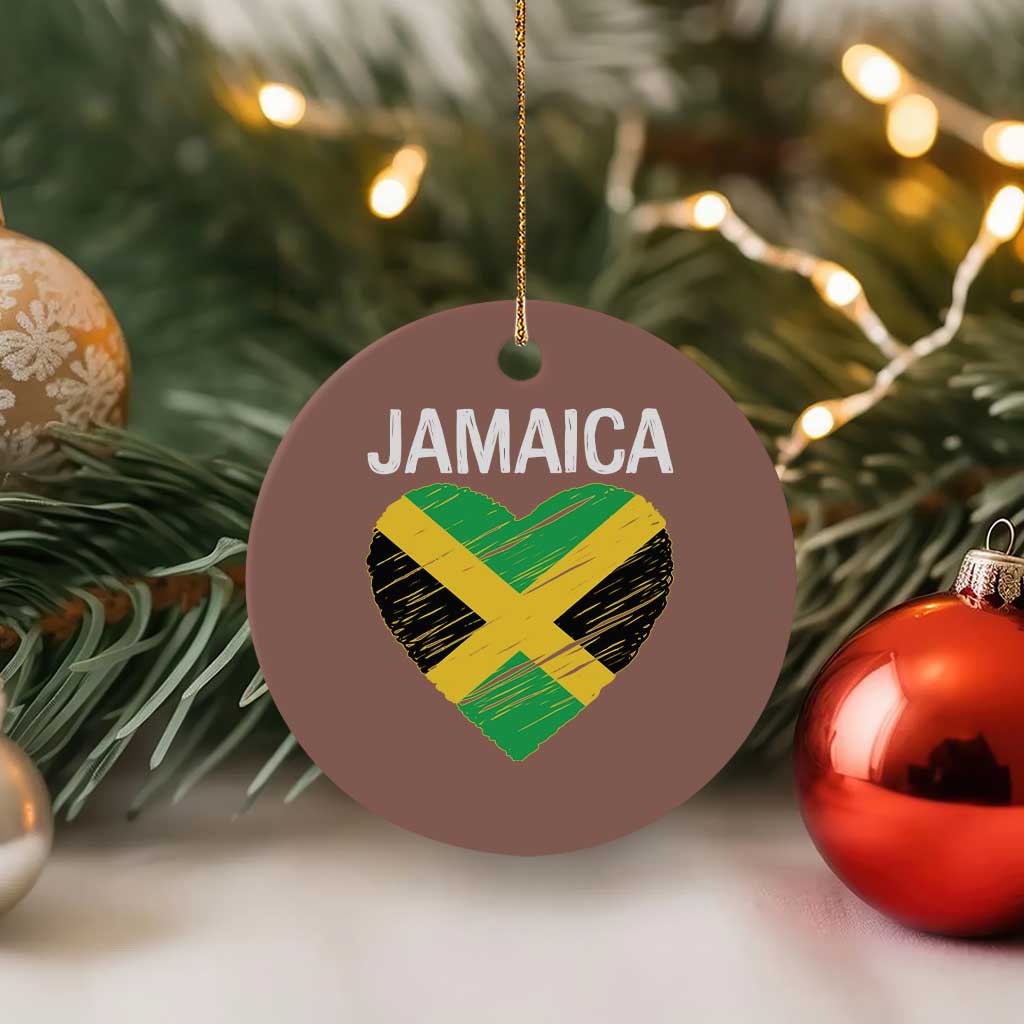 Jamaican Heart Flag Ceramic Ornament Patriotic Jamaica Girls Proud Jamaican Roots TS10 1pc Mocha Print Your Wear