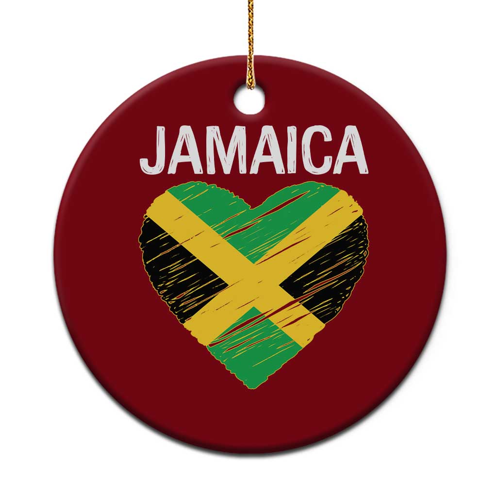 Jamaican Heart Flag Ceramic Ornament Patriotic Jamaica Girls Proud Jamaican Roots TS10 1pc Red Print Your Wear