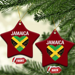 Jamaican Heart Flag Ceramic Ornament Patriotic Jamaica Girls Proud Jamaican Roots TS10 Print Your Wear