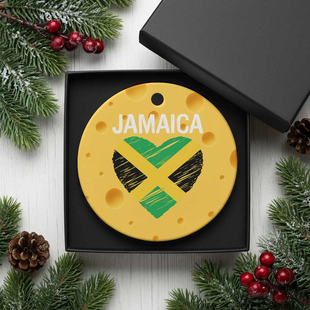 Jamaican Heart Flag Ceramic Ornament Patriotic Jamaica Girls Proud Jamaican Roots TS10 1pc Yellow Cheese Print Your Wear