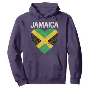 Jamaican Heart Flag Hoodie Patriotic Jamaica Girls Proud Jamaican Roots TS10 Purple Print Your Wear