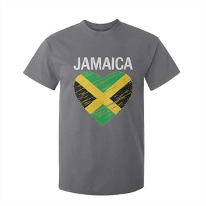 Jamaican Heart Flag T Shirt For Kid Patriotic Jamaica Girls Proud Jamaican Roots TS10 Charcoal Print Your Wear