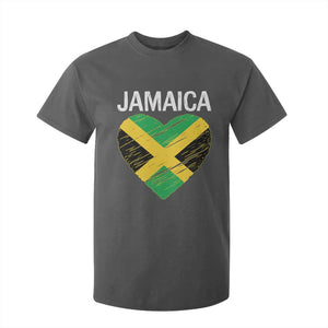 Jamaican Heart Flag T Shirt For Kid Patriotic Jamaica Girls Proud Jamaican Roots TS10 Dark Heather Print Your Wear