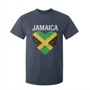 Jamaican Heart Flag T Shirt For Kid Patriotic Jamaica Girls Proud Jamaican Roots TS10 Navy Print Your Wear