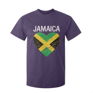Jamaican Heart Flag T Shirt For Kid Patriotic Jamaica Girls Proud Jamaican Roots TS10 Purple Print Your Wear