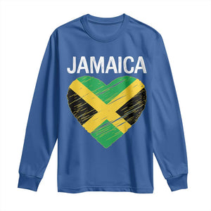 Jamaican Heart Flag Long Sleeve Shirt Patriotic Jamaica Girls Proud Jamaican Roots TS10 Royal Blue Print Your Wear