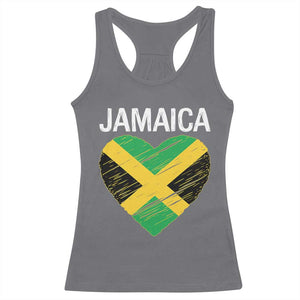 Jamaican Heart Flag Racerback Tank Top Patriotic Jamaica Girls Proud Jamaican Roots TS10 Charcoal Print Your Wear