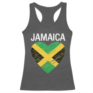 Jamaican Heart Flag Racerback Tank Top Patriotic Jamaica Girls Proud Jamaican Roots TS10 Dark Heather Print Your Wear