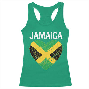 Jamaican Heart Flag Racerback Tank Top Patriotic Jamaica Girls Proud Jamaican Roots TS10 Irish Green Print Your Wear