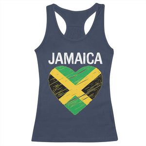 Jamaican Heart Flag Racerback Tank Top Patriotic Jamaica Girls Proud Jamaican Roots TS10 Navy Print Your Wear