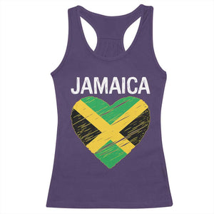 Jamaican Heart Flag Racerback Tank Top Patriotic Jamaica Girls Proud Jamaican Roots TS10 Purple Print Your Wear