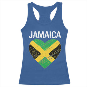 Jamaican Heart Flag Racerback Tank Top Patriotic Jamaica Girls Proud Jamaican Roots TS10 Royal Blue Print Your Wear
