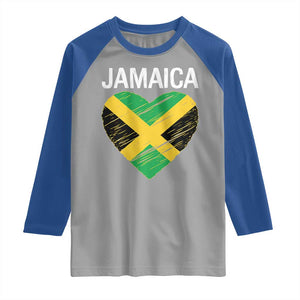 Jamaican Heart Flag Raglan Shirt Patriotic Jamaica Girls Proud Jamaican Roots TS10 Sport Gray Royal Print Your Wear
