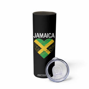 Jamaican Heart Flag Skinny Tumbler Patriotic Jamaica Girls Proud Jamaican Roots TS10 Print Your Wear