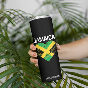 Jamaican Heart Flag Skinny Tumbler Patriotic Jamaica Girls Proud Jamaican Roots TS10 Print Your Wear