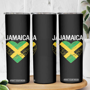 Jamaican Heart Flag Skinny Tumbler Patriotic Jamaica Girls Proud Jamaican Roots TS10 Print Your Wear