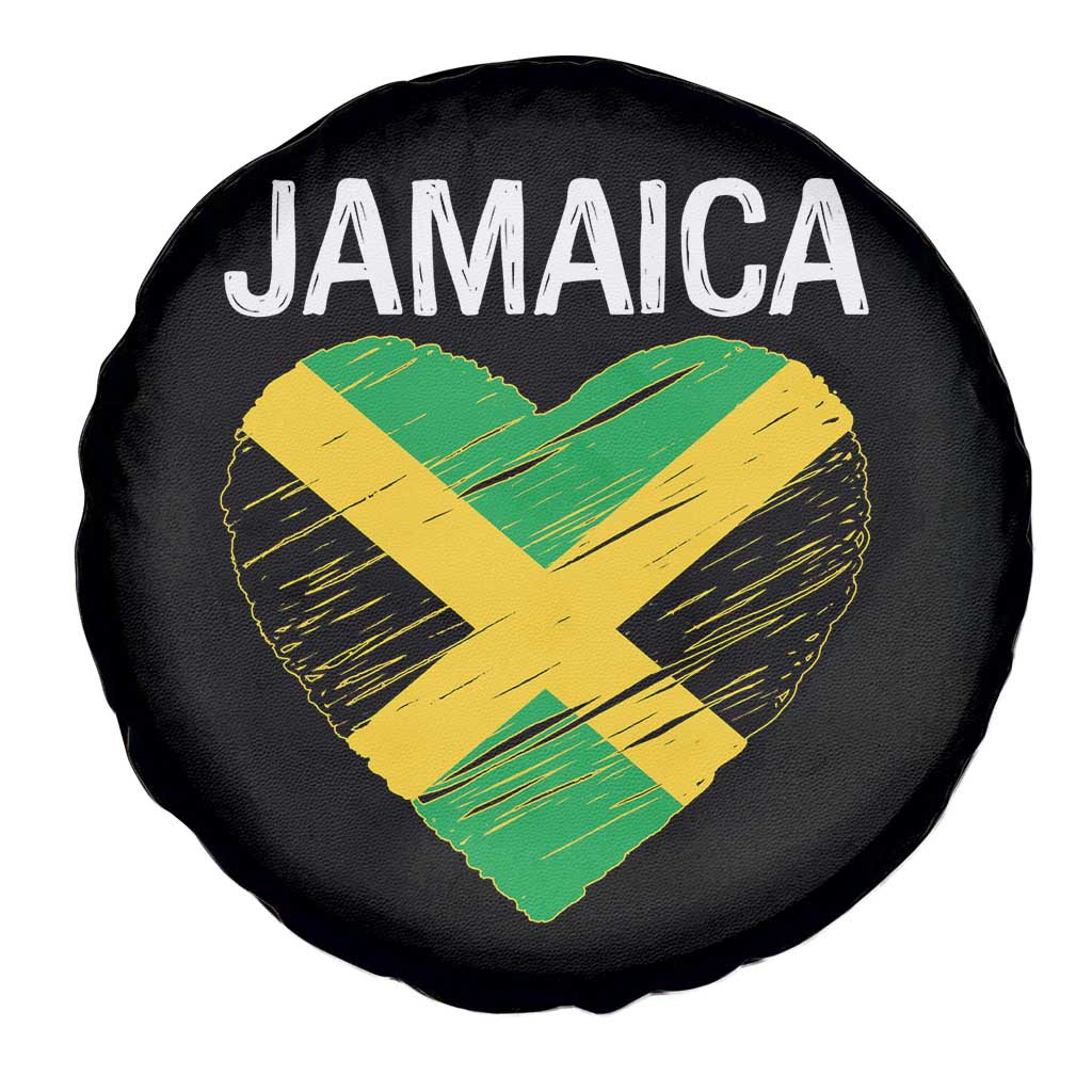 Jamaican Heart Flag Spare Tire Cover Patriotic Jamaica Girls Proud Jamaican Roots TS10 Print Your Wear