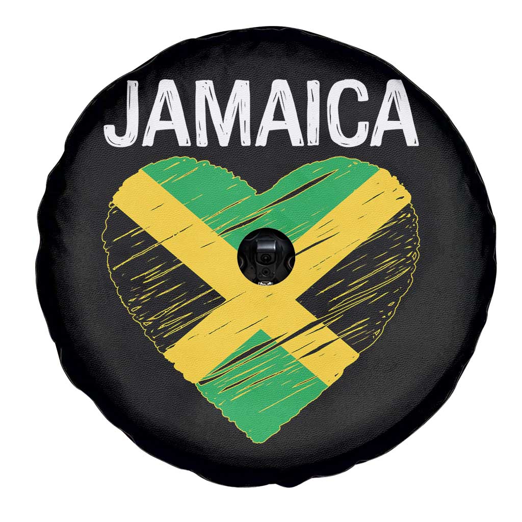 Jamaican Heart Flag Spare Tire Cover Patriotic Jamaica Girls Proud Jamaican Roots TS10 Print Your Wear