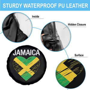 Jamaican Heart Flag Spare Tire Cover Patriotic Jamaica Girls Proud Jamaican Roots TS10 Print Your Wear
