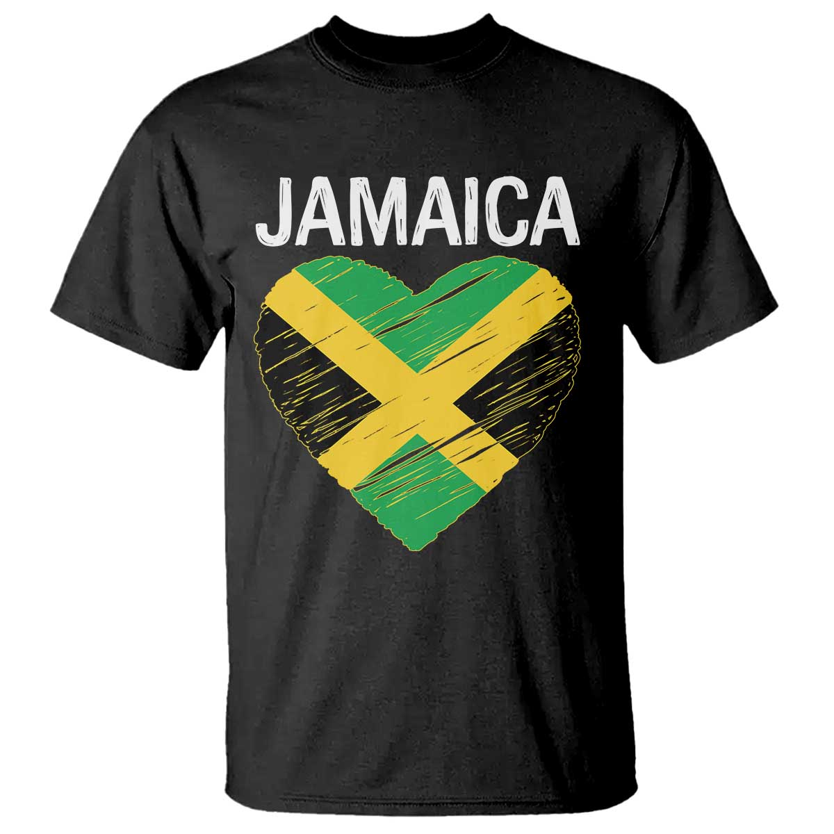 Jamaican Heart Flag T Shirt Patriotic Jamaica Girls Proud Jamaican Roots TS10 Black Print Your Wear