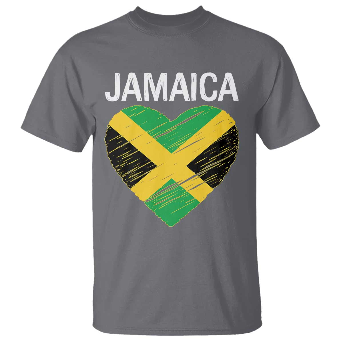 Jamaican Heart Flag T Shirt Patriotic Jamaica Girls Proud Jamaican Roots TS10 Charcoal Print Your Wear