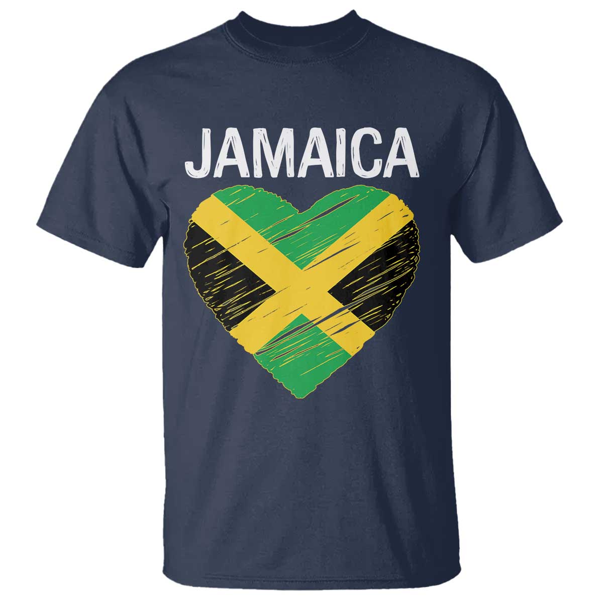 Jamaican Heart Flag T Shirt Patriotic Jamaica Girls Proud Jamaican Roots TS10 Navy Print Your Wear