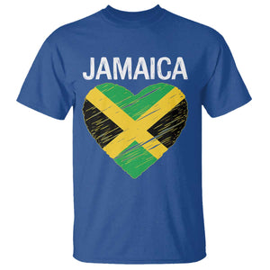 Jamaican Heart Flag T Shirt Patriotic Jamaica Girls Proud Jamaican Roots TS10 Royal Blue Print Your Wear