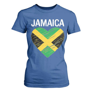 Jamaican Heart Flag T Shirt For Women Patriotic Jamaica Girls Proud Jamaican Roots TS10 Royal Blue Print Your Wear
