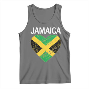 Jamaican Heart Flag Tank Top Patriotic Jamaica Girls Proud Jamaican Roots TS10 Black Heather Print Your Wear