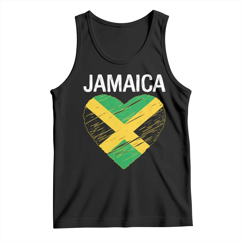 Jamaican Heart Flag Tank Top Patriotic Jamaica Girls Proud Jamaican Roots TS10 Black Print Your Wear