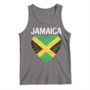 Jamaican Heart Flag Tank Top Patriotic Jamaica Girls Proud Jamaican Roots TS10 Deep Heather Print Your Wear