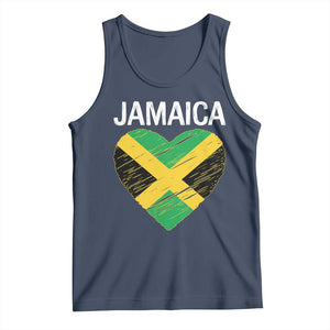 Jamaican Heart Flag Tank Top Patriotic Jamaica Girls Proud Jamaican Roots TS10 Navy Print Your Wear
