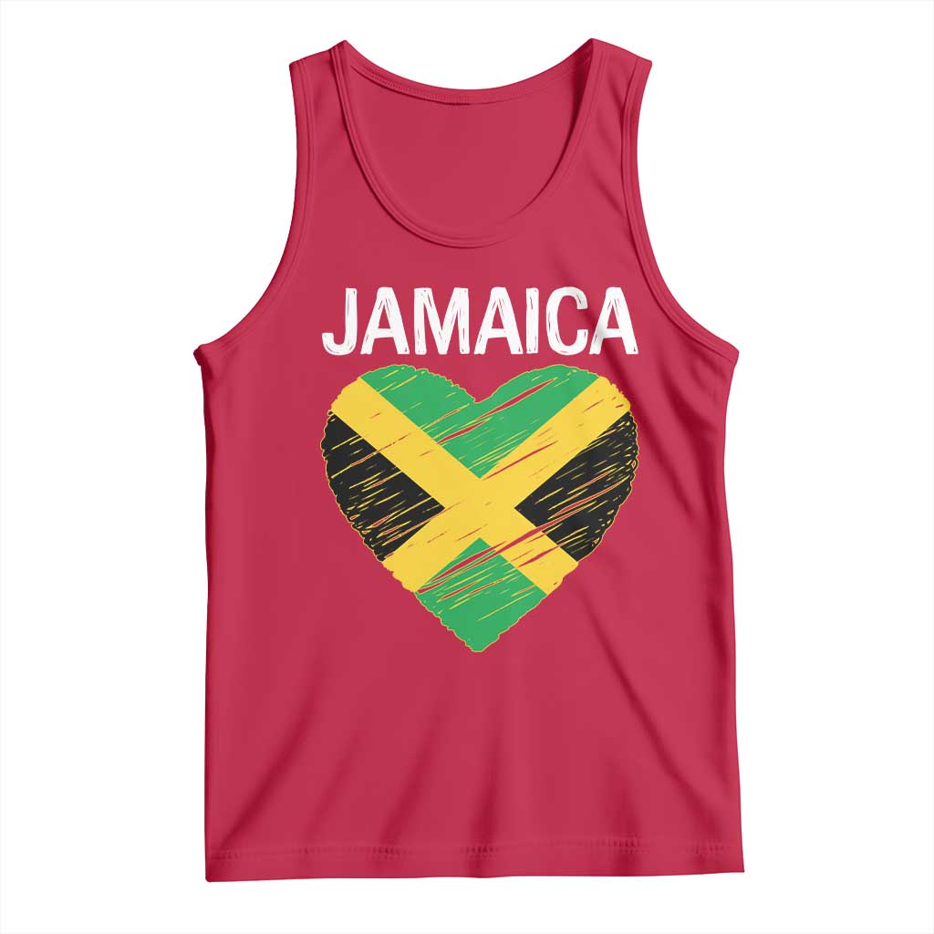 Jamaican Heart Flag Tank Top Patriotic Jamaica Girls Proud Jamaican Roots TS10 Red Print Your Wear