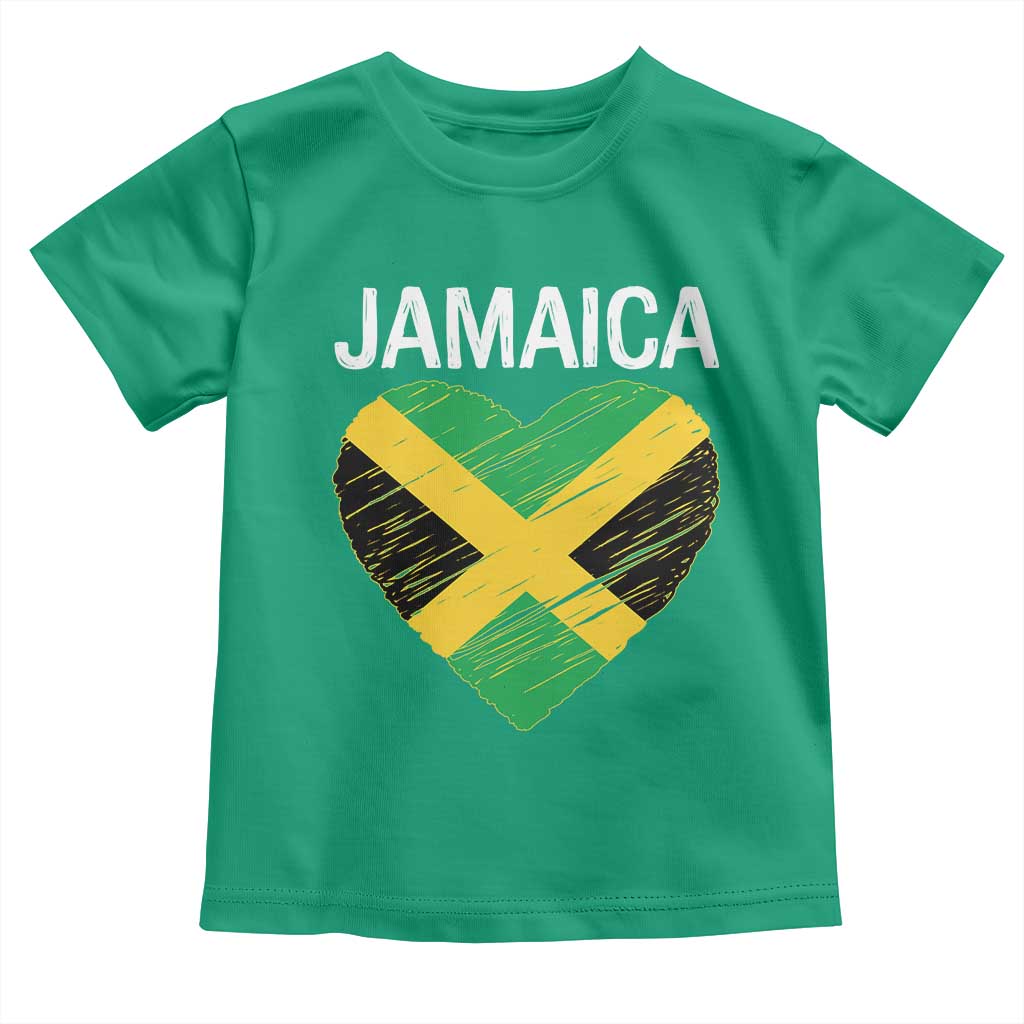 Jamaican Heart Flag Toddler T Shirt Patriotic Jamaica Girls Proud Jamaican Roots TS10 Irish Green Print Your Wear