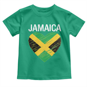 Jamaican Heart Flag Toddler T Shirt Patriotic Jamaica Girls Proud Jamaican Roots TS10 Irish Green Print Your Wear