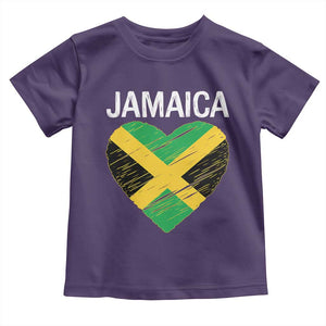 Jamaican Heart Flag Toddler T Shirt Patriotic Jamaica Girls Proud Jamaican Roots TS10 Purple Print Your Wear