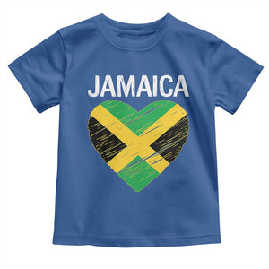 Jamaican Heart Flag Toddler T Shirt Patriotic Jamaica Girls Proud Jamaican Roots TS10 Royal Blue Print Your Wear