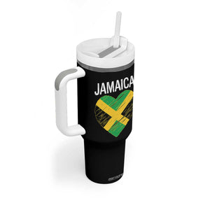 Jamaican Heart Flag Tumbler With Handle Patriotic Jamaica Girls Proud Jamaican Roots TS10 Print Your Wear