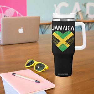 Jamaican Heart Flag Tumbler With Handle Patriotic Jamaica Girls Proud Jamaican Roots TS10 Print Your Wear