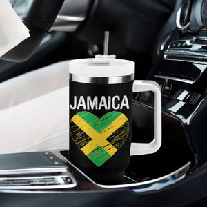 Jamaican Heart Flag Tumbler With Handle Patriotic Jamaica Girls Proud Jamaican Roots TS10 Print Your Wear