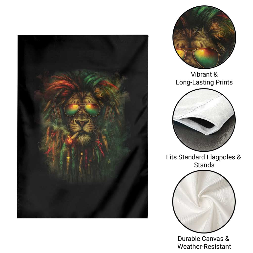 Rasta Reggae Lion Smoking Weed Garden Flag Jamaican Reggae Music and Weed Lovers TS10 Print Your Wear