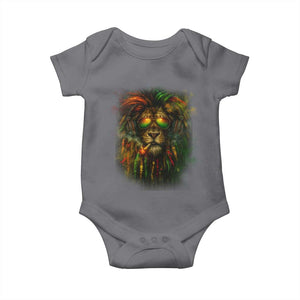 Rasta Reggae Lion Smoking Weed Baby Onesie Jamaican Reggae Music and Weed Lovers TS10 Charcoal Print Your Wear