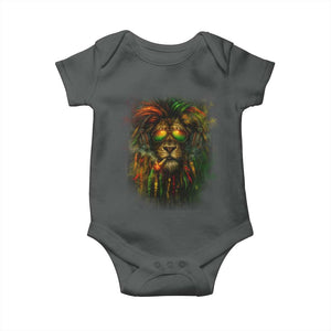 Rasta Reggae Lion Smoking Weed Baby Onesie Jamaican Reggae Music and Weed Lovers TS10 Dark Heather Print Your Wear